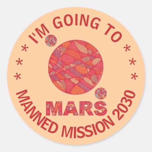 Sticker Rond Mars La planète rouge Geek spatial Système solaire (Devant)