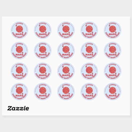 Sticker Rond Mars La planète rouge Geek spatial Système solaire (Feuille)