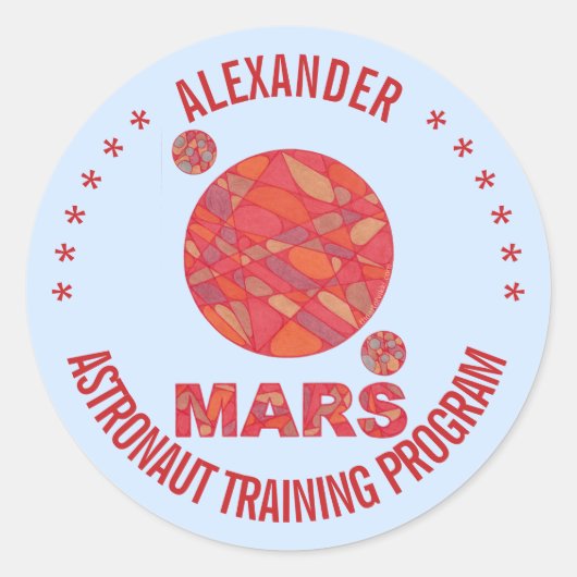 Sticker Rond Mars La planète rouge Geek spatial Système solaire (Devant)
