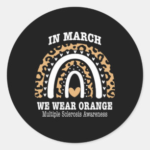 Sticker Rond Mars Nous Portons Orange Ribbon Ms Warrior Multipl