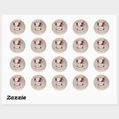 Sticker Rond Marsala et Fleurs Bleues Mason Jar Mariage rustiqu (Feuille)