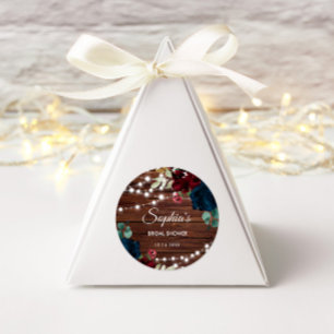 Sticker Rond Marsala & Fleurs de marine Fête des mariées rustiq