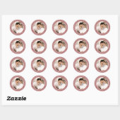 Sticker Rond Marsala Moderne Mariage photo Enveloppe Phoques (Feuille)