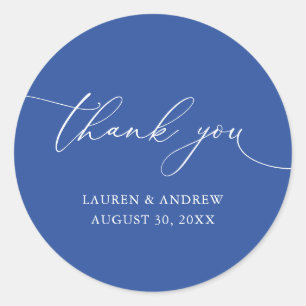 Sticker Rond Marseille Bleu Merci Mariage minimaliste