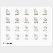 Sticker Rond Marsh-meow-low Funny Chat Marshmallow Pun (Feuille)