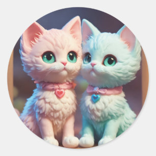 Sticker Rond Marshmallow Kitty Dreams
