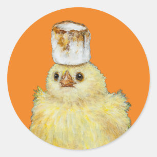 Sticker Rond Marshmallow Peep