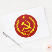 Sticker Rond Marteau communiste du CCCP et insigne de faucille (Enveloppe)