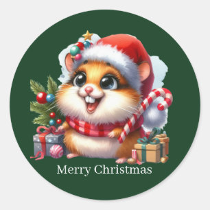 Sticker Rond Marteau de Noël joyeux personnalisable