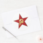 Sticker Rond Marteau et faucille dans l'étoile rouge (Enveloppe)