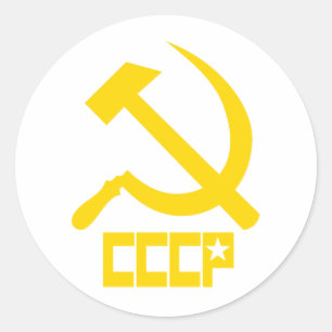 Sticker Rond Marteau et faucille de CCCP