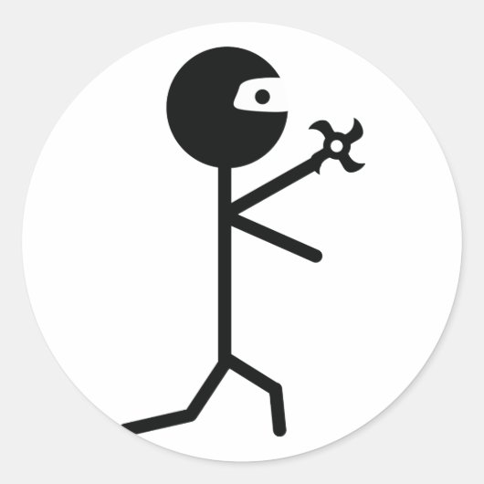 Sticker Rond martial art noir ninja star shiruken (Devant)