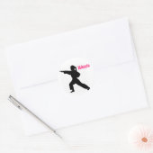 Sticker Rond Martial Arts blanc Mikayla (Enveloppe)