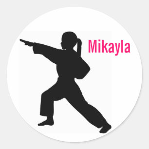 Sticker Rond Martial Arts blanc Mikayla