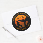Sticker Rond Martial Arts Karate Taekwondo Kung Fu Studio Propr (Enveloppe)
