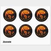 Sticker Rond Martial Arts Karate Taekwondo Kung Fu Studio Propr (Feuille)