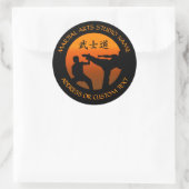 Sticker Rond Martial Arts Karate Taekwondo Kung Fu Studio Propr (Sac)