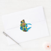 Sticker Rond Martian Manhunter & fond spatial (Enveloppe)