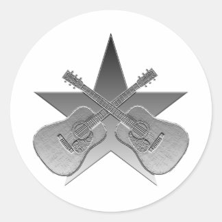 Sticker Rond Martin D28 Étoile métallique