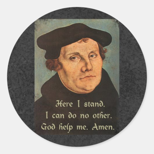 Sticker Rond Martin Luther Ici Je Tiens À Citer (Devant)