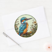 Sticker Rond Martin-pêcheur vibrant (Enveloppe)
