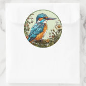 Sticker Rond Martin-pêcheur vibrant (Sac)