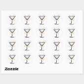 Sticker Rond Martini Glass (Feuille)