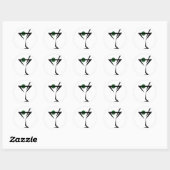 Sticker Rond Martini Glass (Feuille)