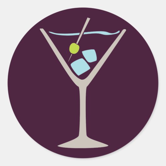 Sticker Rond Martini Glass (Devant)