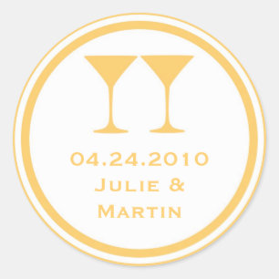 Sticker Rond Martini Jaune martini martini faveur tag sceau éti