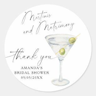 Sticker Rond Martini Merci