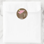 Sticker Rond Martinis rose (Sac)