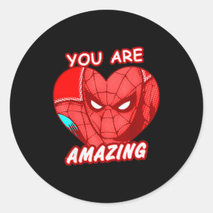 Sticker Rond Marvel Saint-Valentin Spider-man Vous êtes Incroya