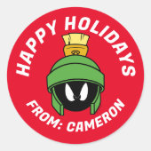 Sticker Rond MARVIN LE MARTIAN™ Mad | Joyeuses fêtes (Devant)