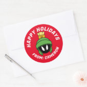 Sticker Rond MARVIN LE MARTIAN™ Mad | Joyeuses fêtes (Enveloppe)