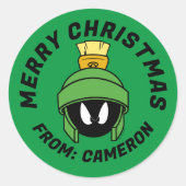 Sticker Rond MARVIN LE MARTIAN™ Mad | Joyeux Noël (Devant)