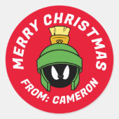 Sticker Rond MARVIN LE MARTIAN™ Mad | Joyeux Noël (Devant)