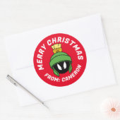 Sticker Rond MARVIN LE MARTIAN™ Mad | Joyeux Noël (Enveloppe)