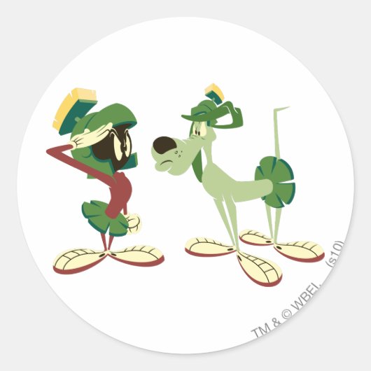 Sticker Rond MARVIN LE MARTIEN™ et K-9 (Devant)