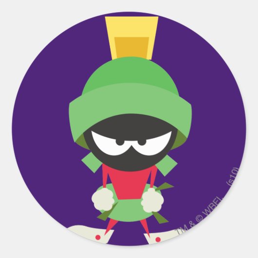 Sticker Rond MARVIN LE MARTIEN™ Prêt à attaquer (Devant)