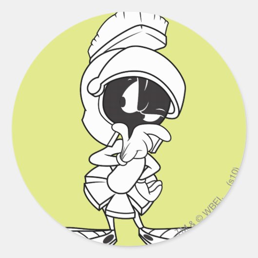 Sticker Rond MARVIN LE MARTIEN ™ Réfléchissant (Devant)