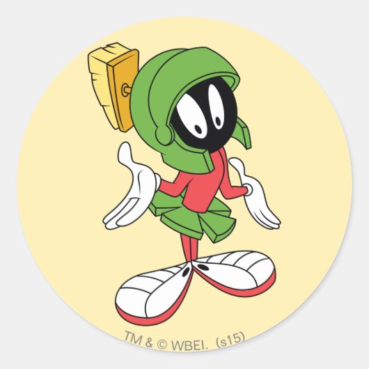 Sticker Rond MARVIN THE MARTIAN™ Shrug (Devant)
