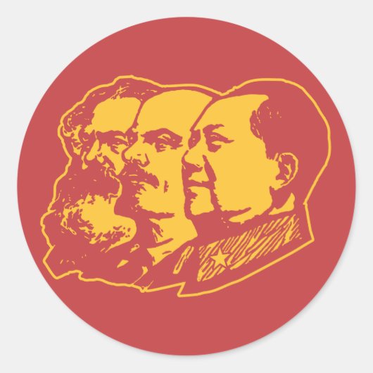 Sticker Rond Marx Lenin Mao Portrait (Devant)