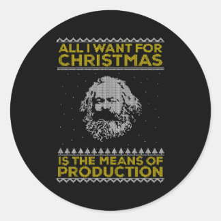 Sticker Rond Marx Tout Ce Que Je Veux, C'Est Les Moyens De Prod