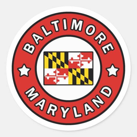 Sticker Rond Maryland de Baltimore (Devant)