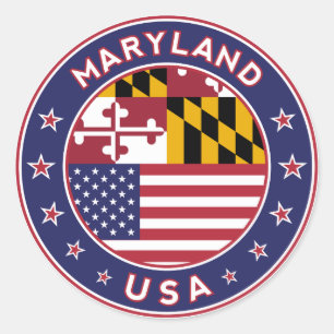 Sticker Rond Maryland, Maryland autocollant, étui téléphonique,