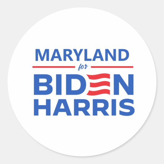 Sticker Rond Maryland pour Biden Harris (Devant)