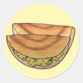 Sticker Rond Masala Dosas Cuisine indienne du Sud Cuisine Potat (Devant)