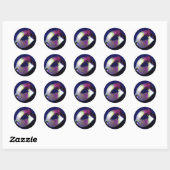 Sticker Rond Mascarade bleue de minuit (Feuille)