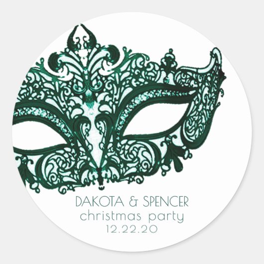 Sticker Rond Mascarade vert | Vibrant Emerald Custom (Devant)
